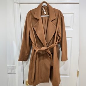Diane Von Furstenberg Tan Belted Coat